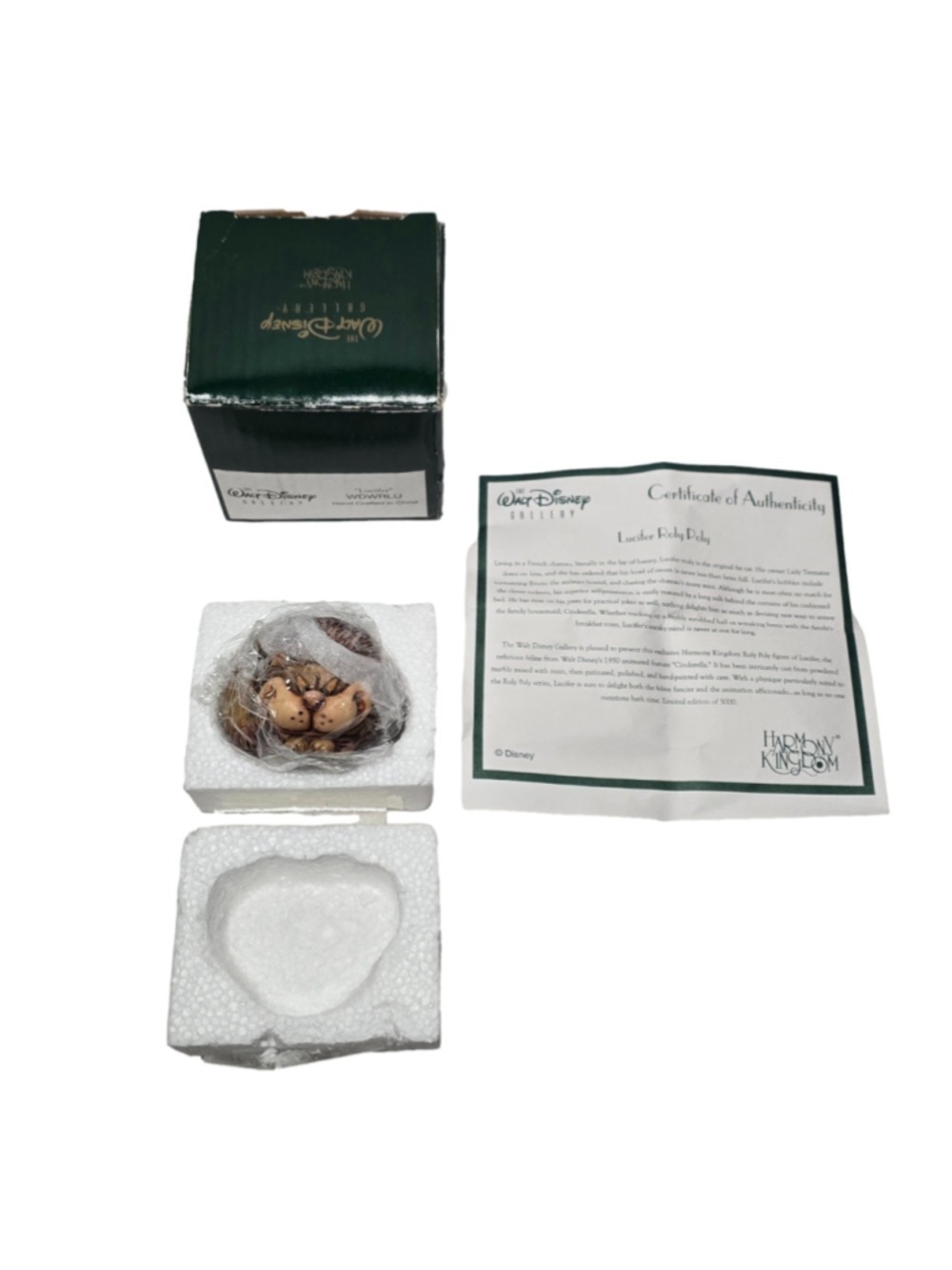 Walt Disney Gallery Harmony Kingdom "Lucifer Roly Poly" Figurine COA Box Complet